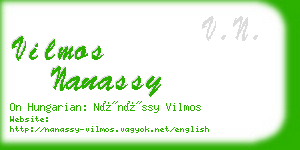 vilmos nanassy business card